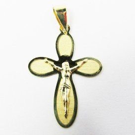 CRUZ ORO AMARILLO CON CRISTO