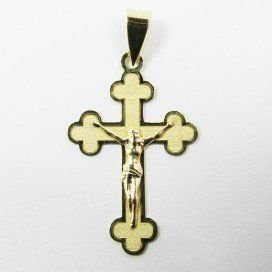 CRUZ ORO AMARILLO CON CRISTO