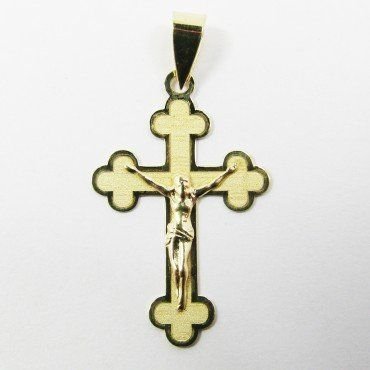 CRUZ ORO AMARILLO CON CRISTO