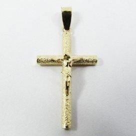 CRUZ ORO AMARILLO CON CRISTO