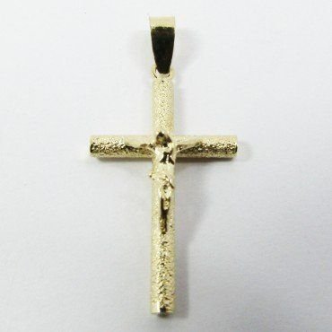 CRUZ ORO AMARILLO CON CRISTO