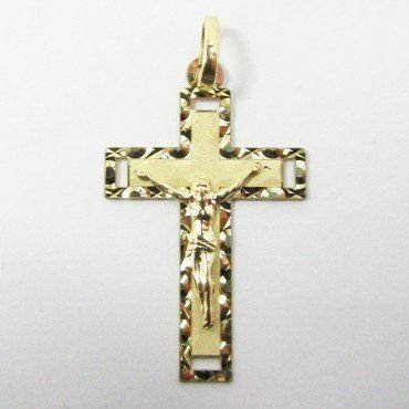 CRUZ ORO AMARILLO CON CRISTO