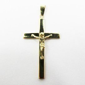 CRUZ ORO AMARILLO CON CRISTO