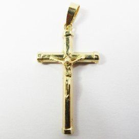 CRUZ ORO AMARILLO CON CRISTO