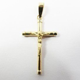 CRUZ ORO AMARILLO CON CRISTO