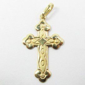 CRUZ ORO AMARILLO GRABADA