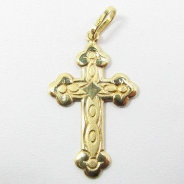 CRUZ ORO AMARILLO GRABADA