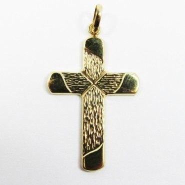 CRUZ ORO AMARILLO GRABADA