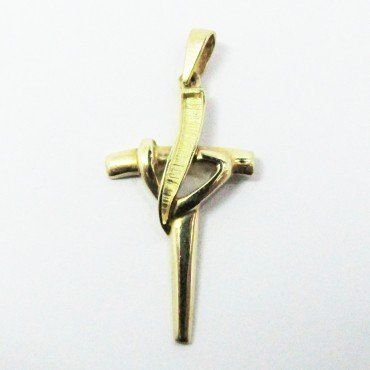 CRUZ ORO AMARILLO GRABADA