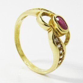 SORTIJA ORO AMARILLO ITALIANO PIEDRA