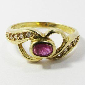 SORTIJA ORO AMARILLO ITALIANO PIEDRA