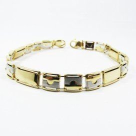 PULSERAS CABALLERO ORO BICOLOR ITALIANO
