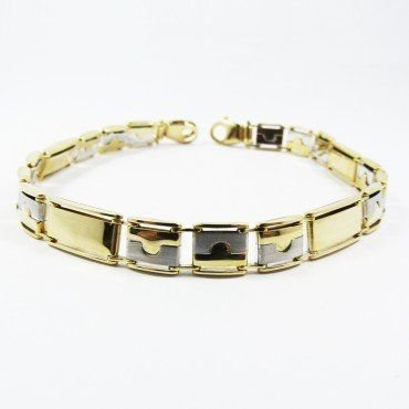 PULSERAS CABALLERO ORO BICOLOR ITALIANO
