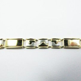PULSERAS CABALLERO ORO BICOLOR ITALIANO