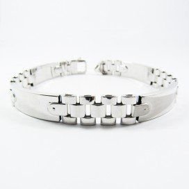 PULSERAS CABALLERO ORO BLANCO ITALIANA L