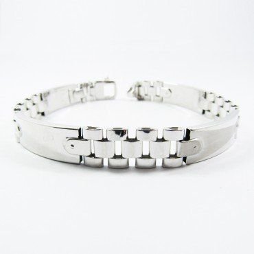 PULSERAS CABALLERO ORO BLANCO ITALIANA L