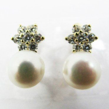 PENDIENTES NIÑA ORO AMARILLO PERLA