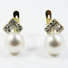 PENDIENTES NIÑA ORO AMARILLO PERLA