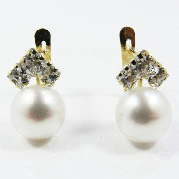 PENDIENTES NIÑA ORO AMARILLO PERLA