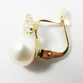 PENDIENTES NIÑA ORO AMARILLO PERLA