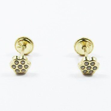PENDIENTES NIÑA ORO AMARILLO PIEDRA