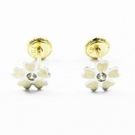PENDIENTES NIÑA BICOLOR PIEDRA