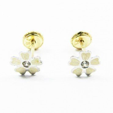 PENDIENTES NIÑA BICOLOR PIEDRA