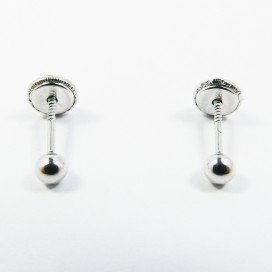 PENDIENTES NIÑA ORO BLANCO BOLA
