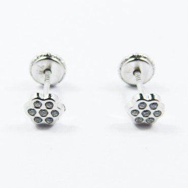 PENDIENTES NIÑA ORO BLANCO PIEDRA