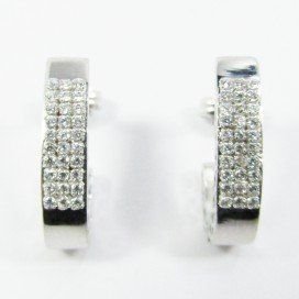 PENDIENTES ORO BLANCO PIEDRA