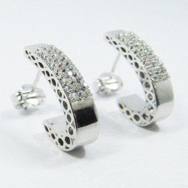 PENDIENTES ORO BLANCO PIEDRA