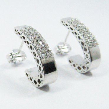 PENDIENTES ORO BLANCO PIEDRA