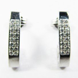 PENDIENTES ORO BLANCO PIEDRA