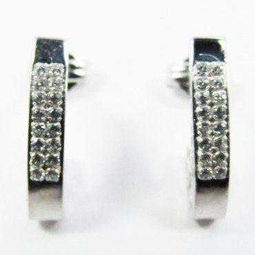 PENDIENTES ORO BLANCO PIEDRA