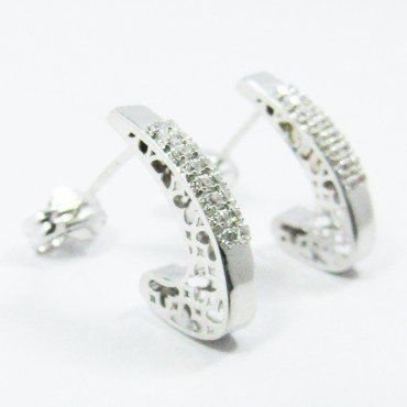 PENDIENTES ORO BLANCO PIEDRA