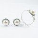 PENDIENTES ORO BLANCO PIEDRAS PERLAS