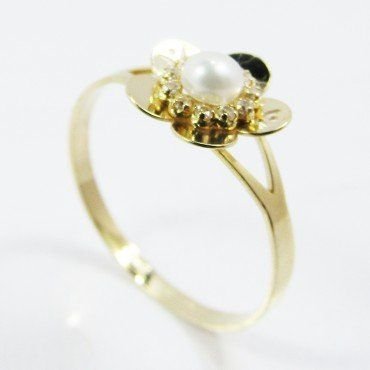 SORTIJA ORO AMARILLO PIEDRAS PERLAS