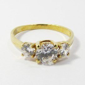 SORTIJA ORO AMARILLO ITALIANO PIEDRA
