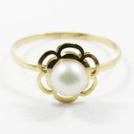 SORTIJA NIÑA ORO AMARILLO PERLA