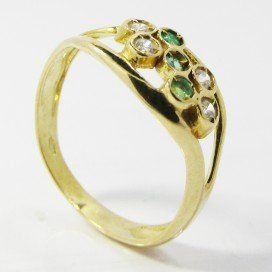 SORTIJA ORO AMARILLO ITALIANO PIEDRA