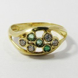 SORTIJA ORO AMARILLO ITALIANO PIEDRA