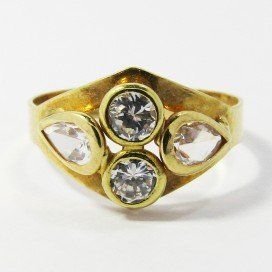 SORTIJA ORO AMARILLO ITALIANO PIEDRA