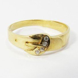 SORTIJA ORO AMARILLO PIEDRA HEBILLA