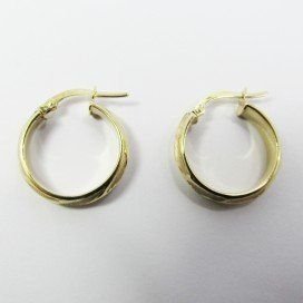 PENDIENTES ARO ORO AMARILLO GRABADA
