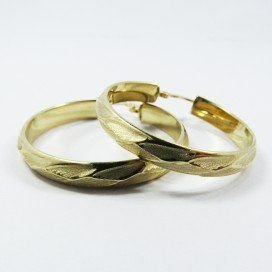 PENDIENTES ARO ORO AMARILLO GRABADA