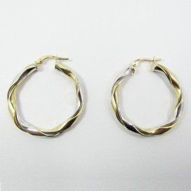 PENDIENTES ARO ORO BICOLOR ITALIANO