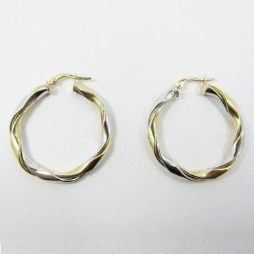 PENDIENTES ARO ORO BICOLOR ITALIANO