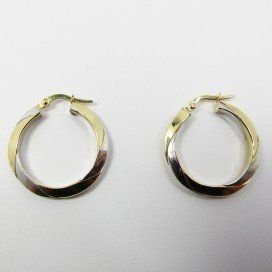 PENDIENTES ARO ORO BICOLOR ITALIANO