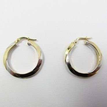 PENDIENTES ARO ORO BICOLOR ITALIANO