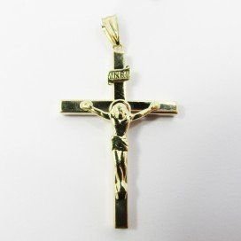 CRUZ ORO AMARILLO CON CRISTO